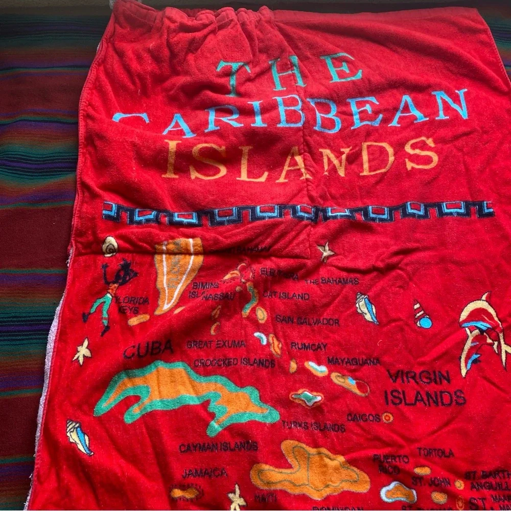 Y2K The Caribbean Islands Beach Towel Backpack. Great Shape!